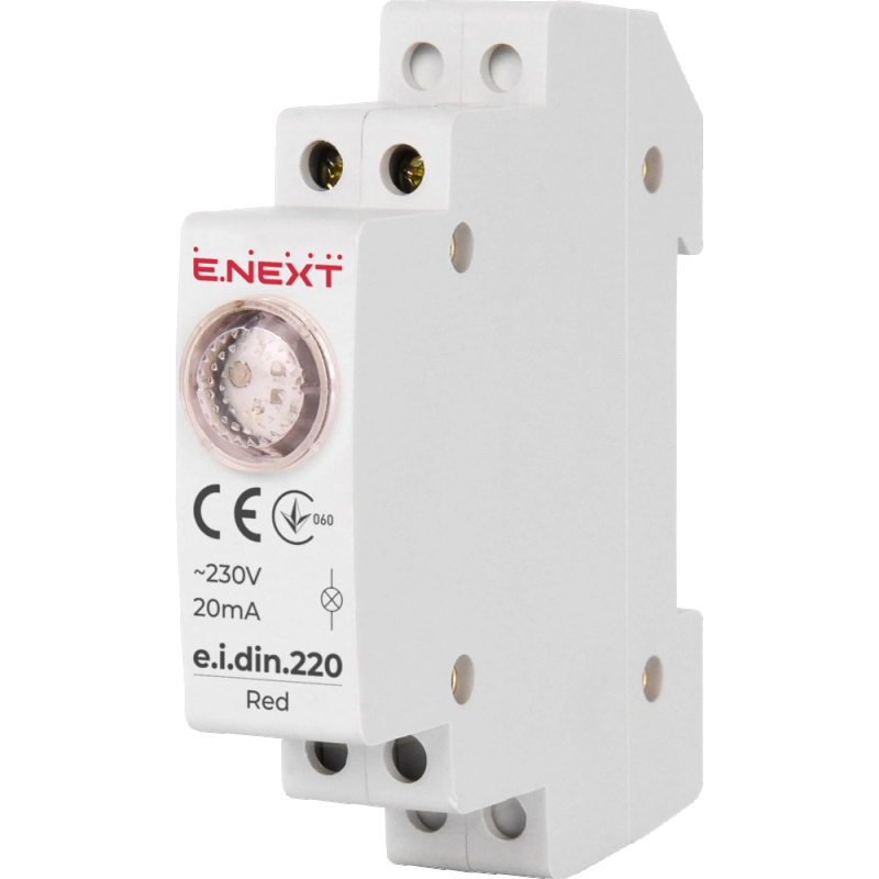 Зовнішня індикація Enext e.i.din.220.red на DIN-рейку