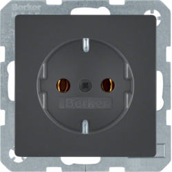 Розетка Hager Berker з з/к, 16А/250В, антрацит, Q.х (black) 47436086