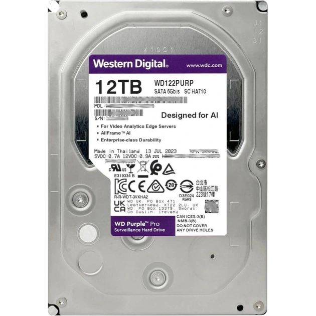 HDD накопичувач Western Digital WD122PURP 12Тб