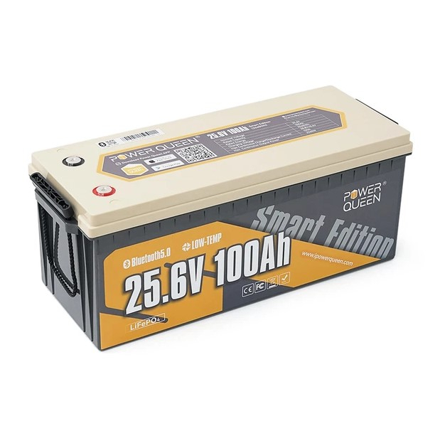 Акумуляторна батарея Power Queen LiFePO4 25.6V, 100Ah BT, 2560Wh, BMS 100A