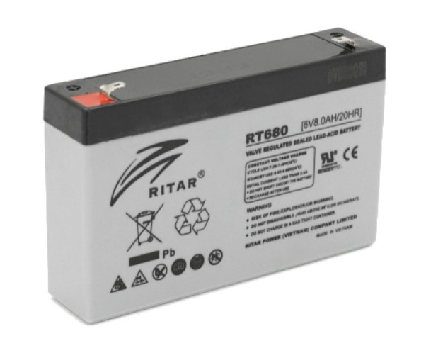 Акумулятор Ritar AGM RT680  6V 8Ah, Gray Case