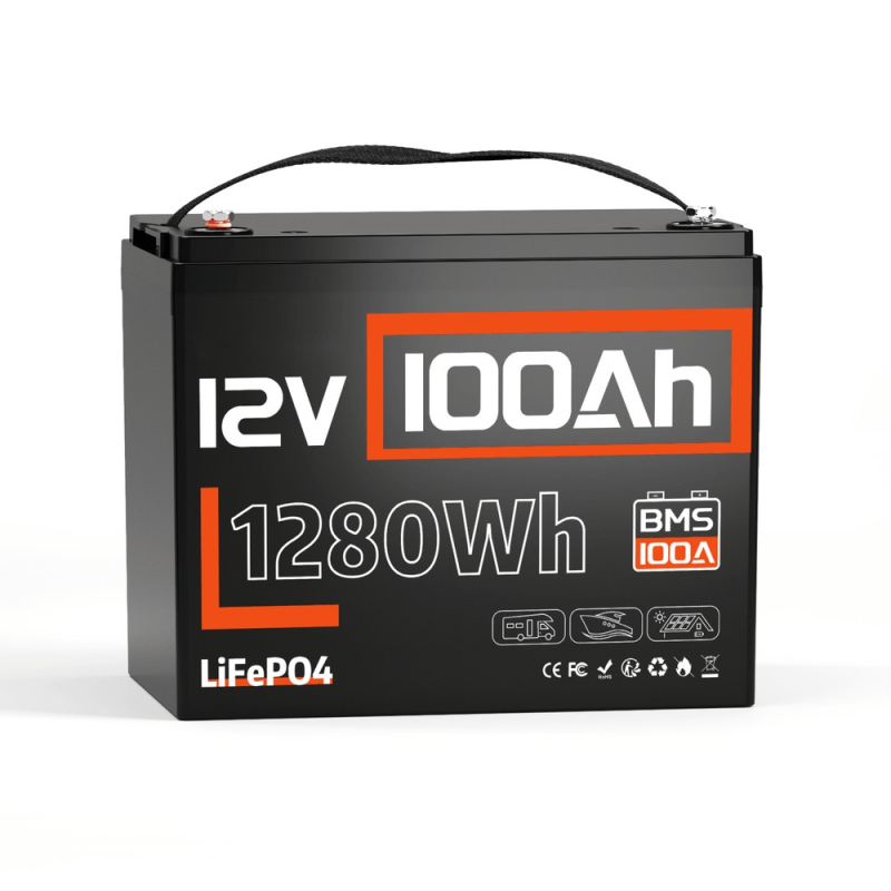 Акумуляторна батарея Atis LiFePO4 HS12V100AH10 12.8В 100А·год з Bluetooth