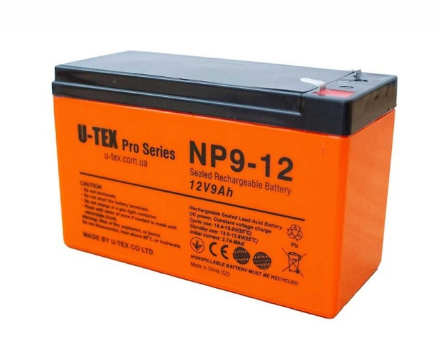 Акумулятор U-TEX PRO 12В / 9 Ah
