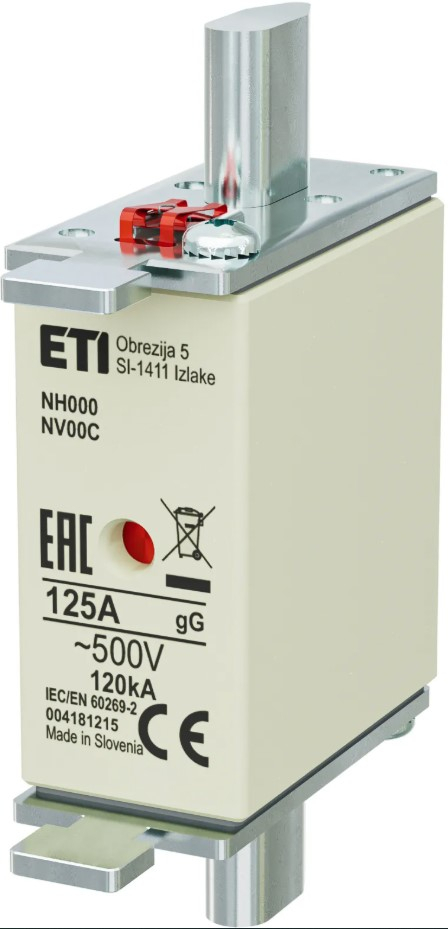 Плавкий запобіжник ETI NH000 gG 125A/500V