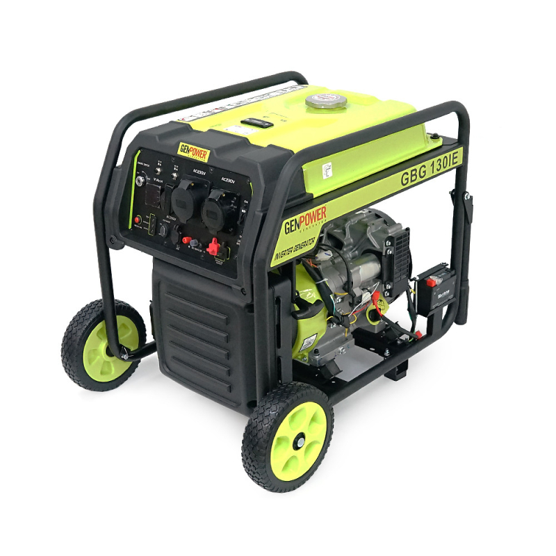 Інверторний бензиновий генератор GEN POWER GBG 130IE 10.4kW (13kVA), однофазний, 230V, 50Hz, DC12V. об'єм 33л., витрата 0,374Lt / kWt.стартер, АКБ у комплект не входить, 710*540*640mm. 74кг.