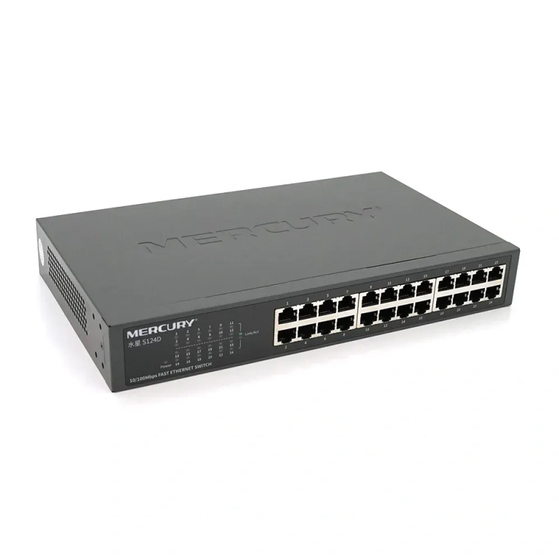 Комутатор Mercury S124D, 24 порти Ethernet 10 / 100 Мбіт / сек, BOX Q6