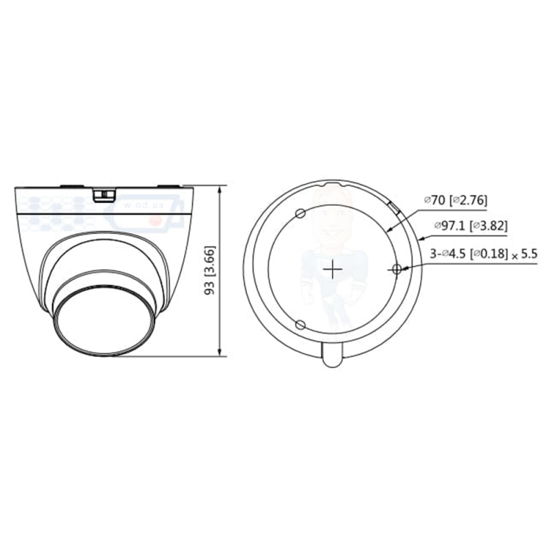 HD-CVI відеокамера Dahua DH-HAC-HDW1200TRQP 3.6mm