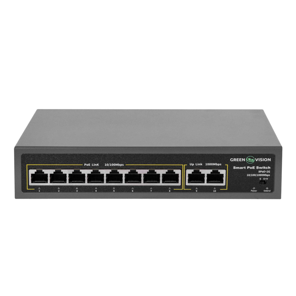POE комутатор Green Vision GV-007-D-08+2P