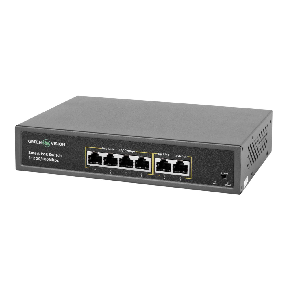 POE комутатор Green Vision GV-006-D-04+2P