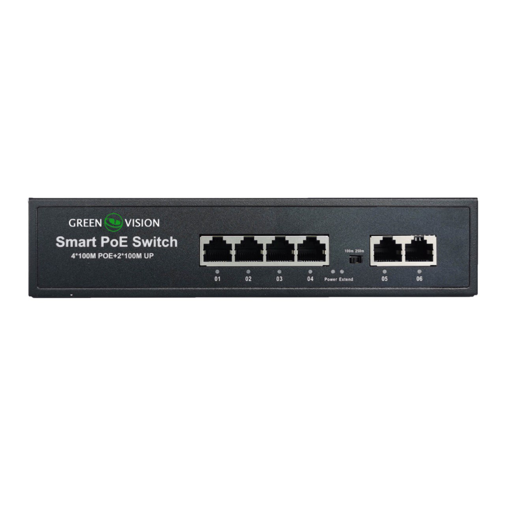 POE комутатор Green Vision GV-006-D-04+2P