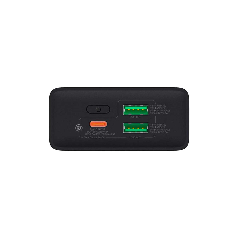 Повербанк Baseus Adaman 2 Metal Digital Display 30W 20000mAh Чорний (VOOC) (PPAD050001)