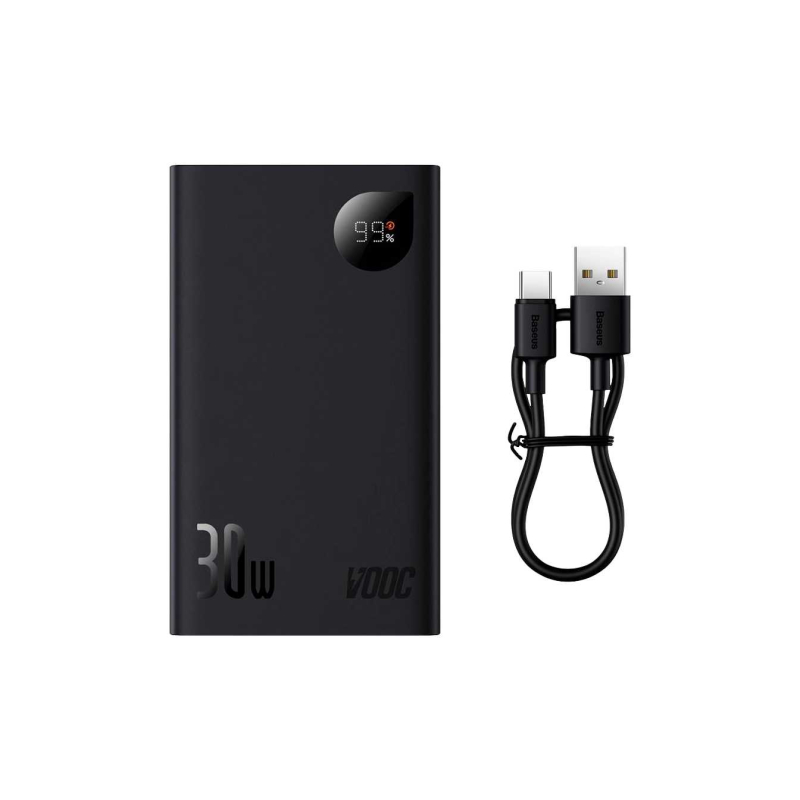 Повербанк Baseus Adaman 2 Metal Digital Display 30W 20000mAh Чорний (VOOC) (PPAD050001)