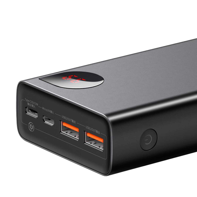 Повербанк Baseus Adaman Metal Digital Display QC 65W 20000mAh Чорний PPIMDA-D01