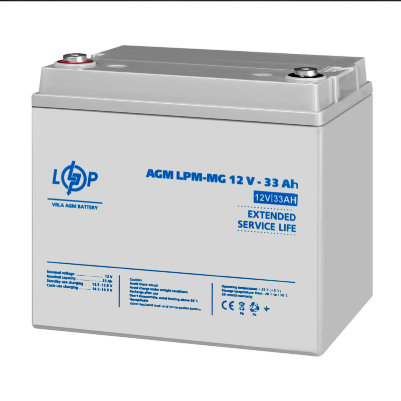 Акумулятор LogicPower мультигелевий LPM-MG 12V - 33 Ah