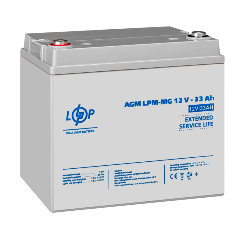 Акумулятор LogicPower мультигелевий LPM-MG 12V - 33 Ah