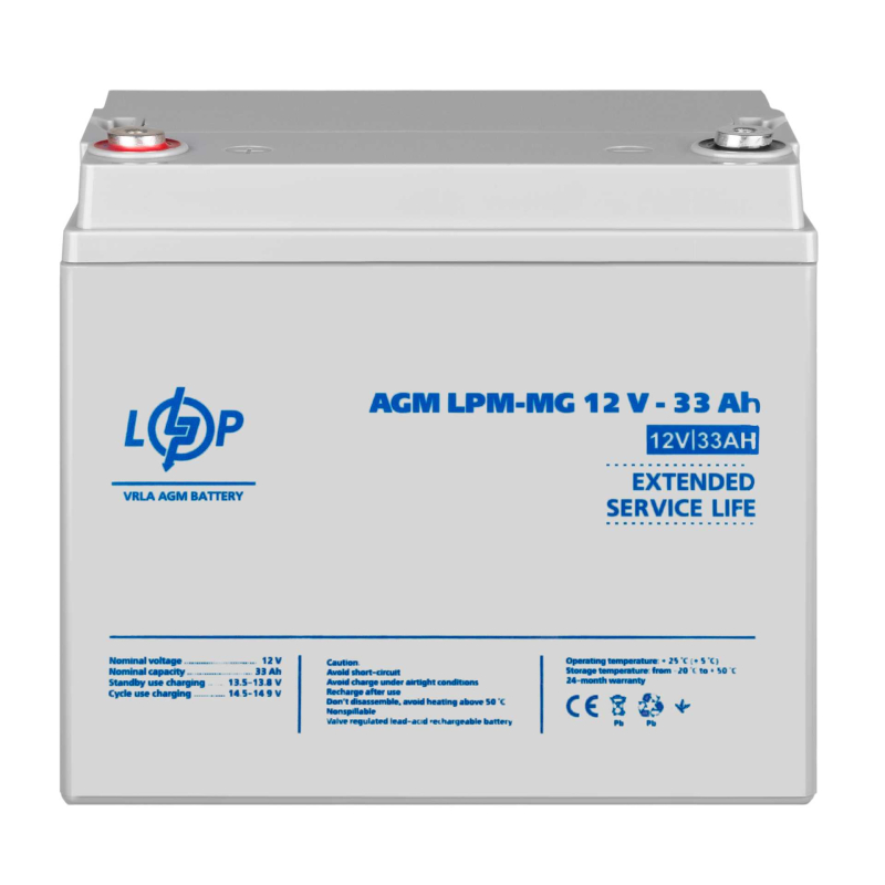 Акумулятор LogicPower мультигелевий LPM-MG 12V - 33 Ah