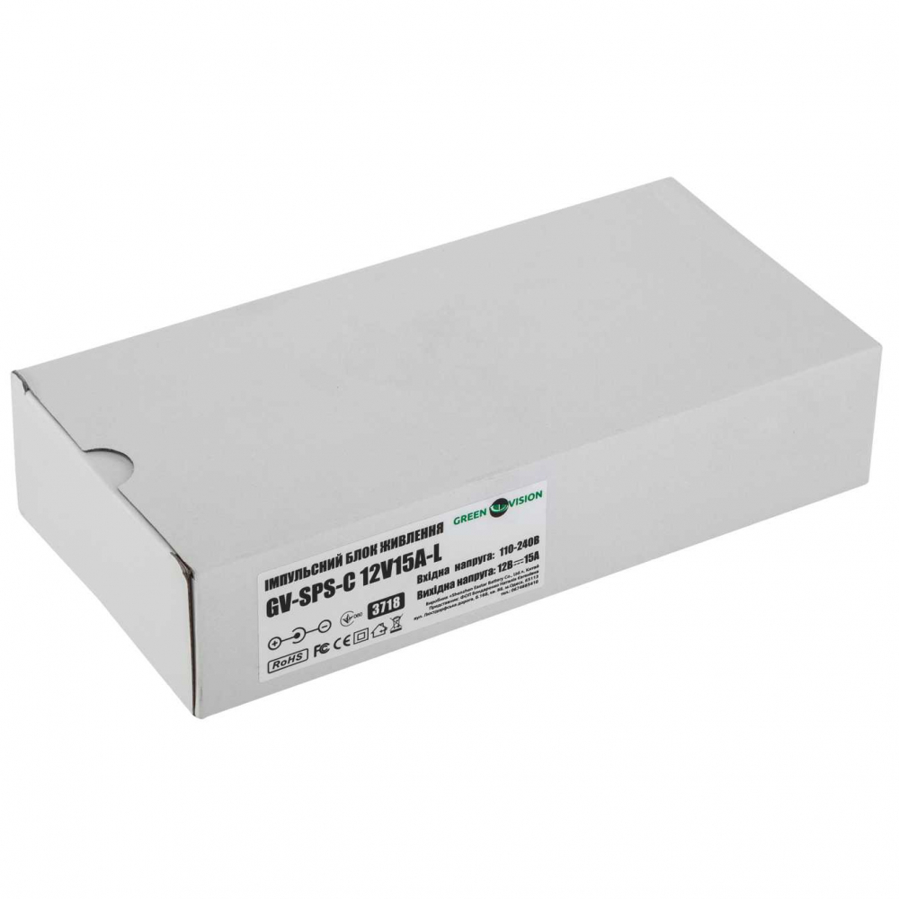 Імпульсний блок живлення Green Vision GV-SPS-С 12V15A-L (180W)