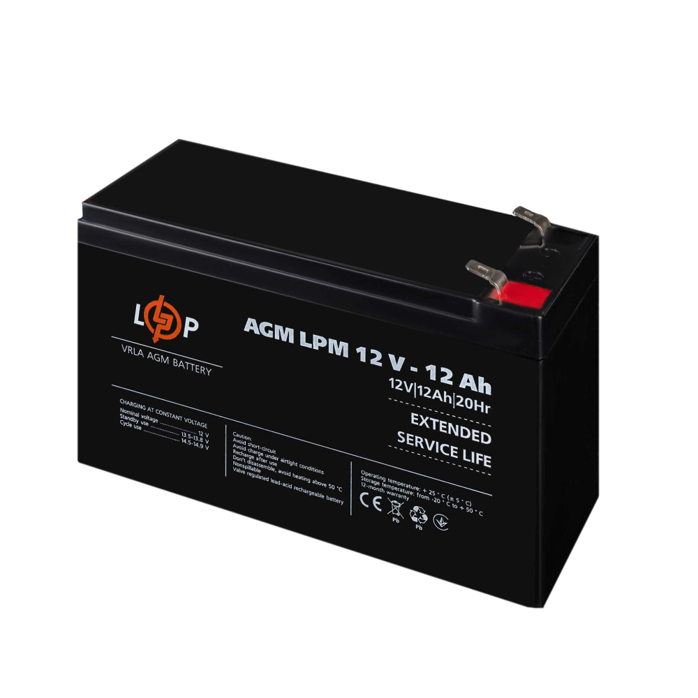 Акумулятор LogicPower AGM LPM 12V - 12 Ah