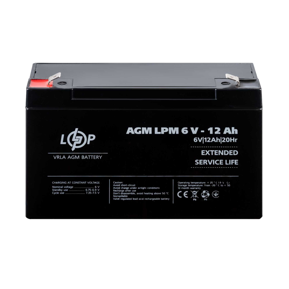 Акумулятор LogicPower AGM LPM 6V - 12 Ah