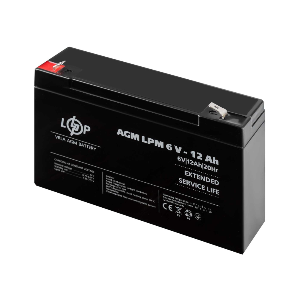 Акумулятор LogicPower AGM LPM 6V - 12 Ah