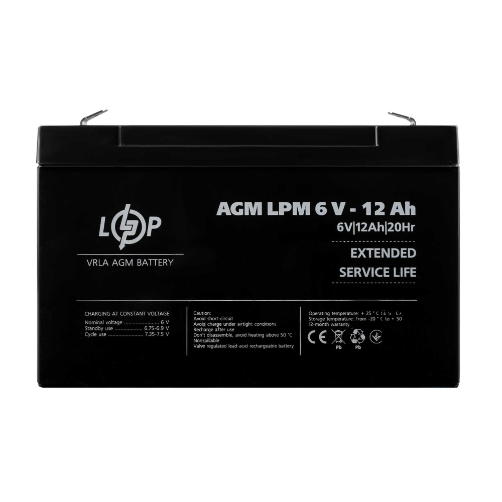Акумулятор LogicPower AGM LPM 6V - 12 Ah