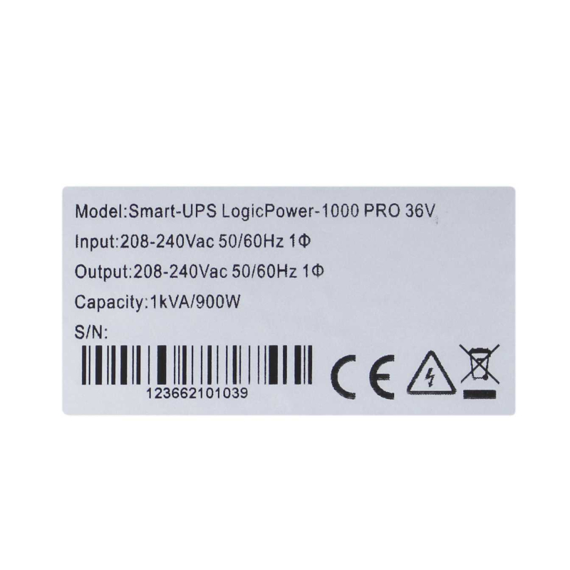 Джерело безперебійного живлення LogicPower Smart-UPS  1000 PRO 36V (without battery)