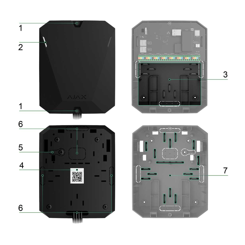 Централь Ajax Hub Hybrid (2G) чорний (black)