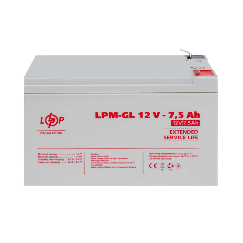 Акумулятор LogicPower гелевий LPM-GL 12V - 7.5 Ah