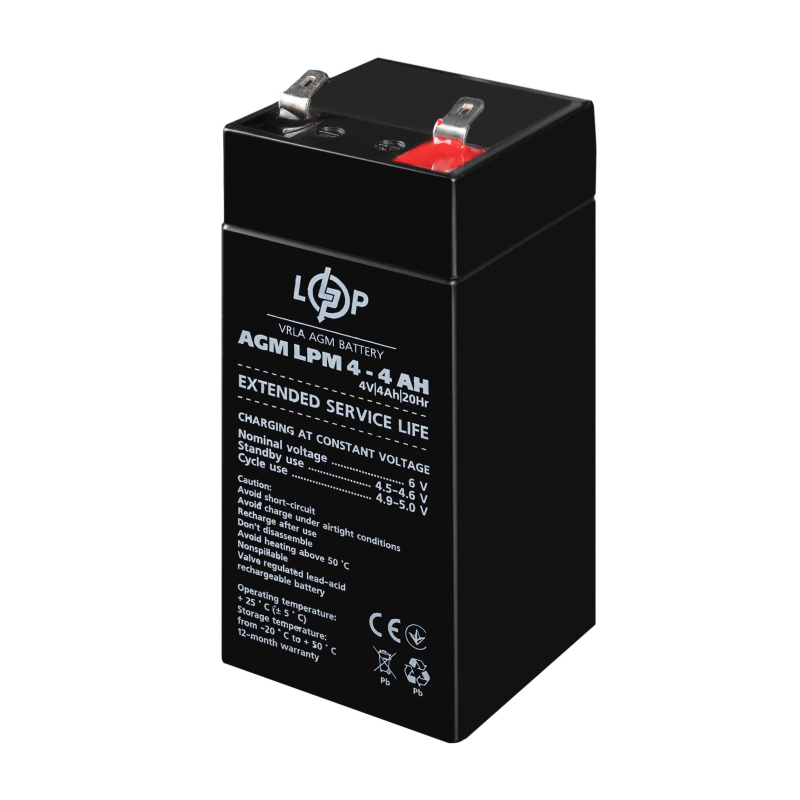 Акумулятор LogicPower AGM LPM 4V - 4 Ah