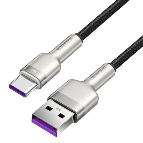 USB кабель Baseus Cafule USB 2.0 to Type-C 66W 1M Чорний (CAKF000101)