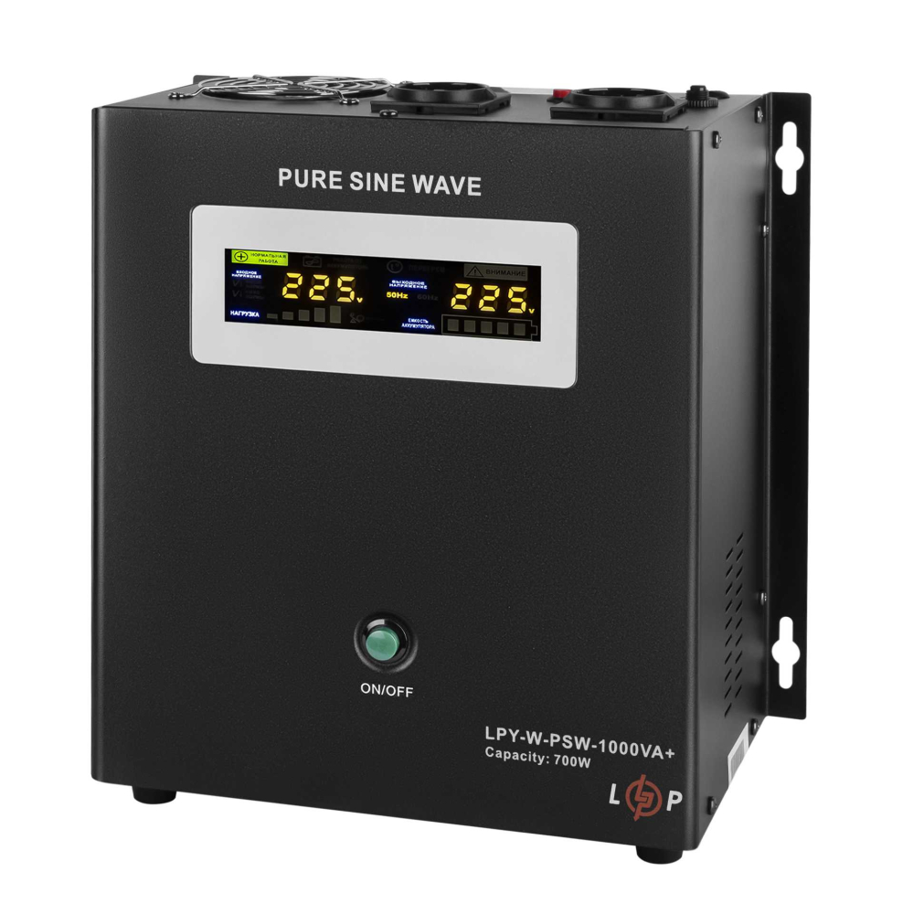 Джерело безперебійного живлення LogicPower з правильною синусоїдою 12V LPY-W-PSW-1000VA+(700Вт)10A/20A