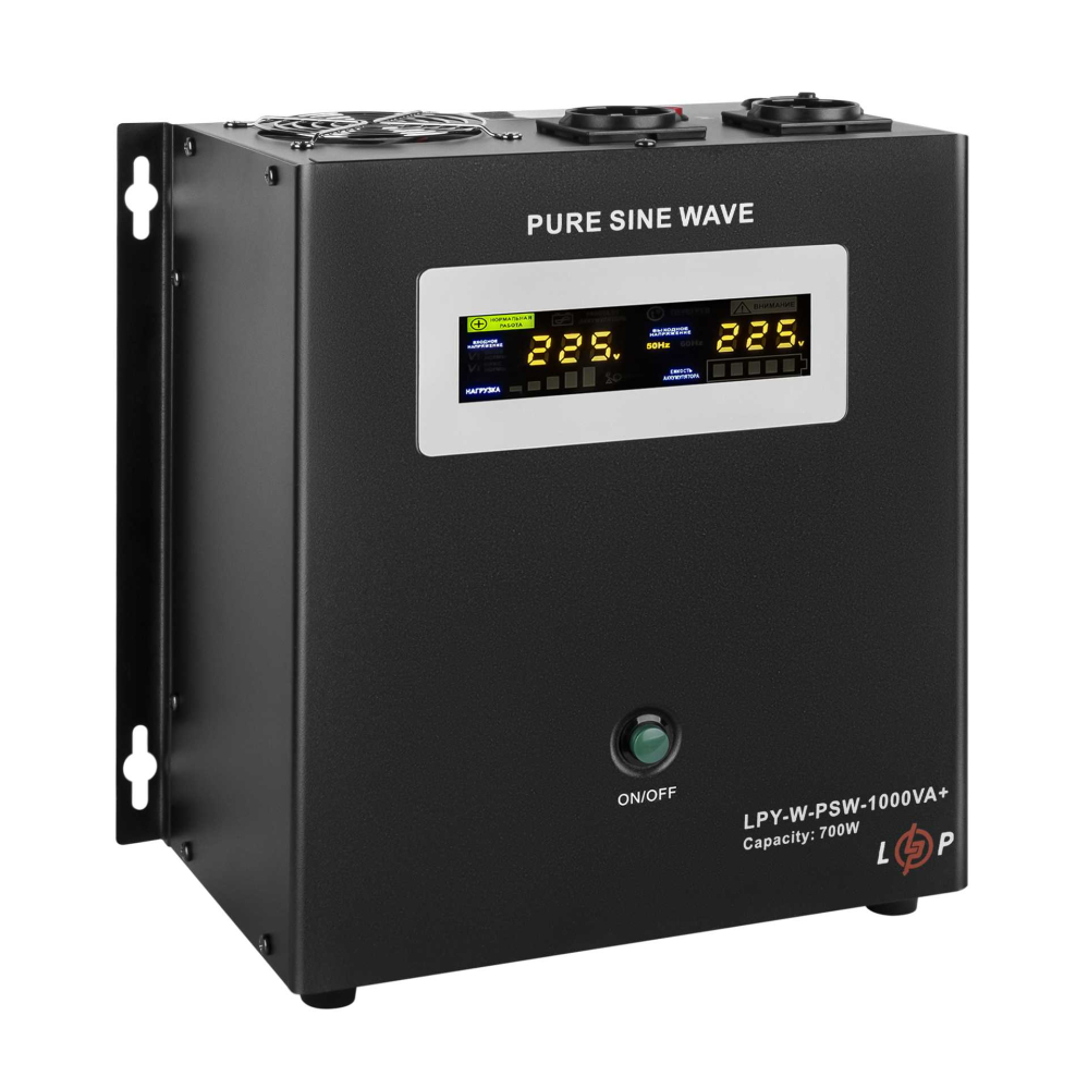 Джерело безперебійного живлення LogicPower з правильною синусоїдою 12V LPY-W-PSW-1000VA+(700Вт)10A/20A