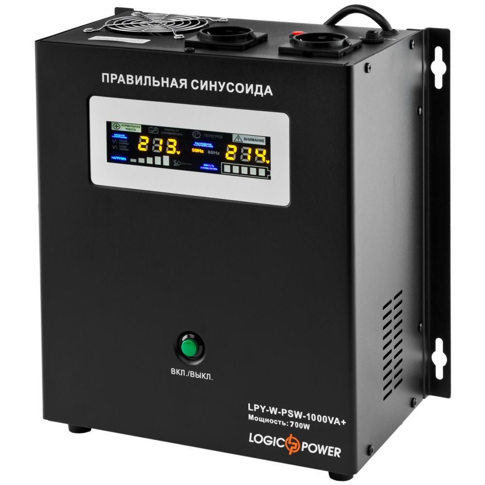 Джерело безперебійного живлення LogicPower з правильною синусоїдою 12V LPY-W-PSW-1000VA+(700Вт)10A/20A