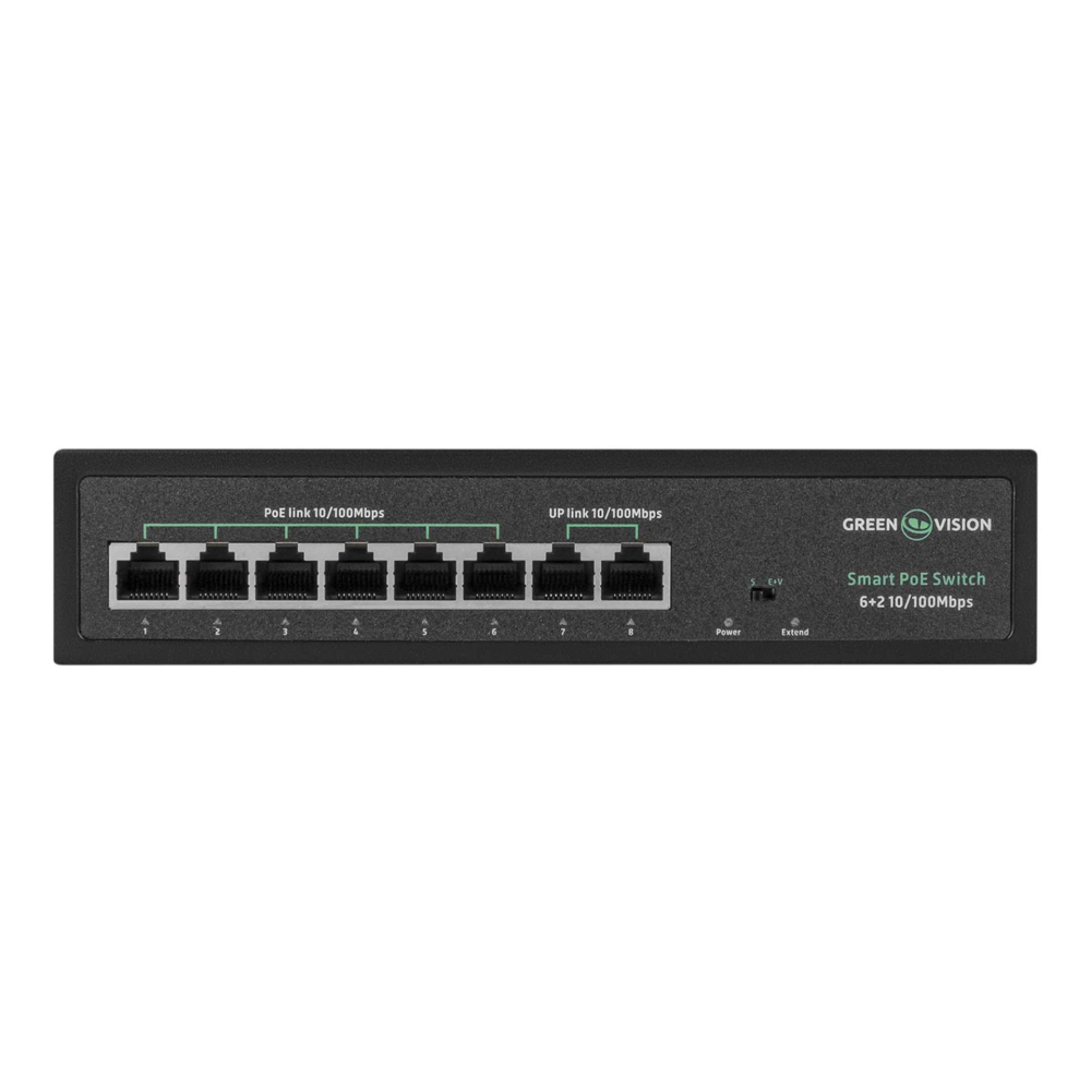 POE комутатор Green Vision GV-015-D-06+2P