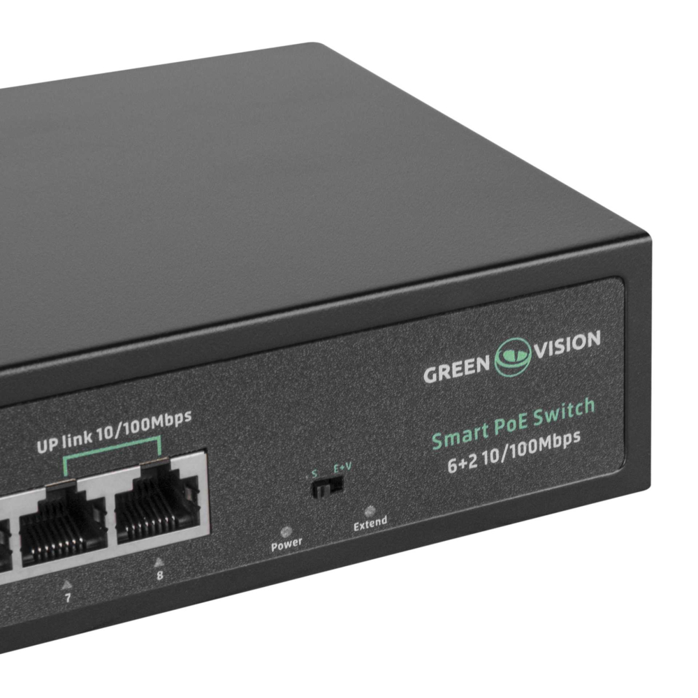 POE комутатор Green Vision GV-015-D-06+2P