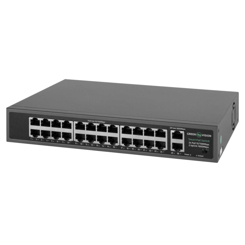 POE комутатор Green Vision POE GV-017-D-24+2PG