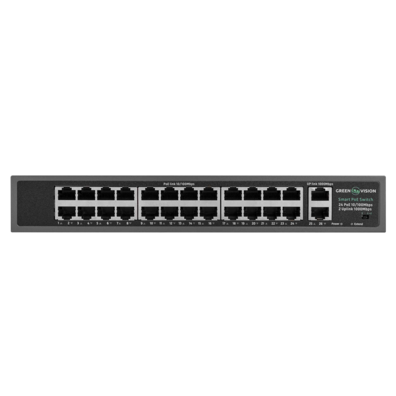 POE комутатор Green Vision POE GV-017-D-24+2PG