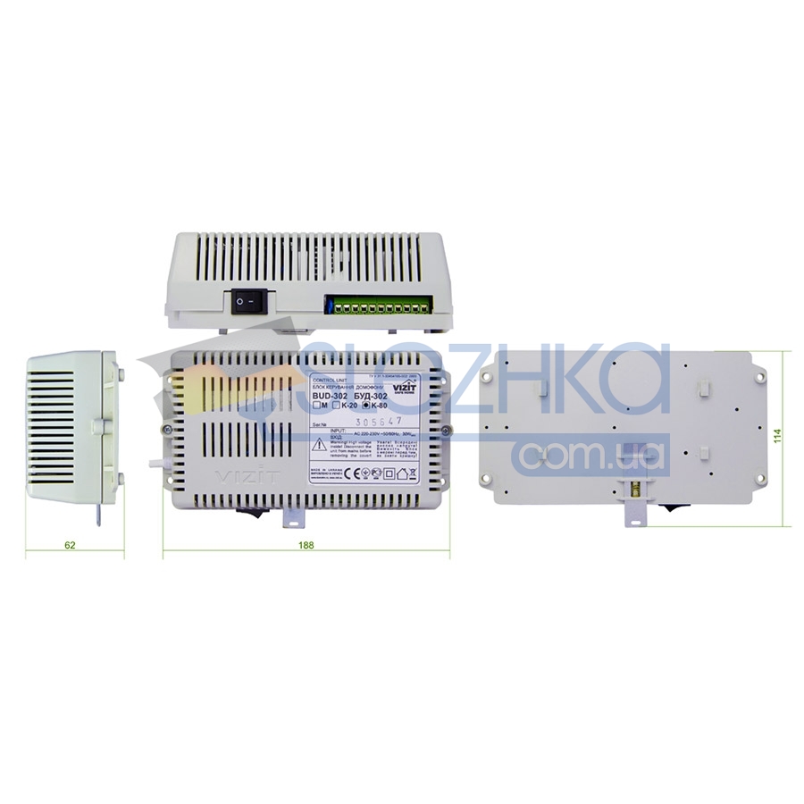 Блок керування домофоном VIZIT БУД-302K-80