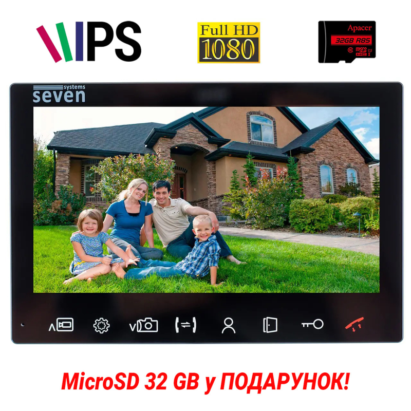 Відеодомофон SEVEN Systems DP–7575 FHD IPS black