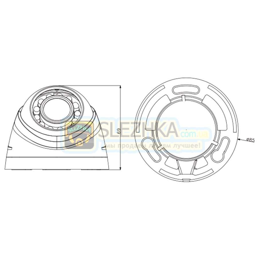 HD-CVI відеокамера Dahua DH-HAC-HDW1000R