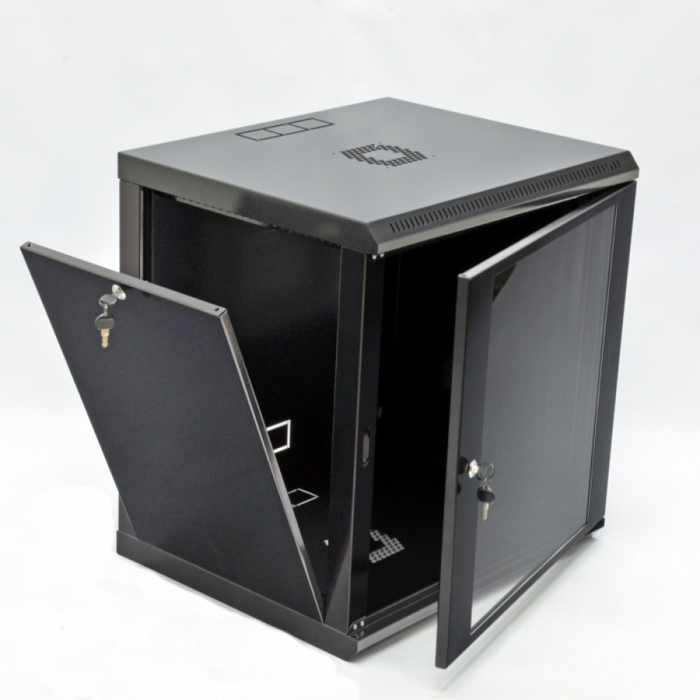 Шафа CMS 12U, 600х500х640 мм (Ш * Г * В), економ, акрилове скло, чорний. (UA-MGSWL125B)
