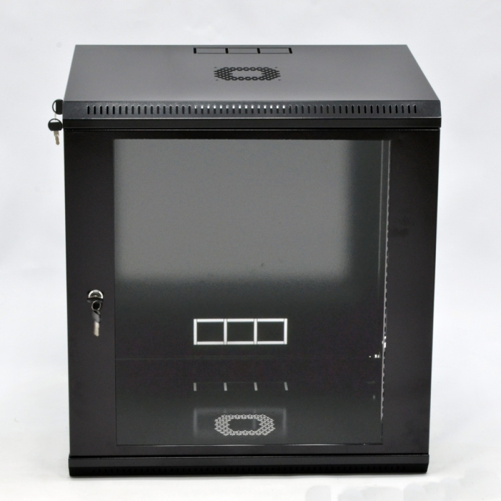 Шафа CMS 12U, 600х500х640 мм (Ш * Г * В), економ, акрилове скло, чорний. (UA-MGSWL125B)