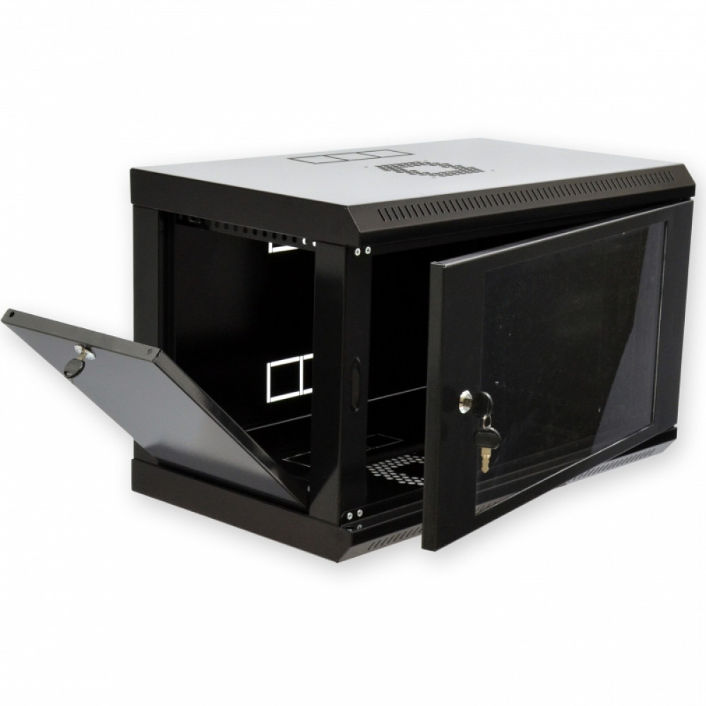 Шафа CMS 6U, 600х350х373 мм (Ш * Г * В), економ, акрилове скло, чорна (UA-MGSWL635B)