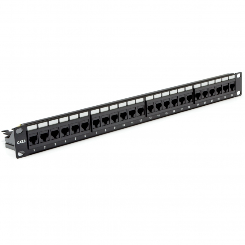 Патч панель EPNew 19 дюймів 24xRJ-45 UTP, кат. 6, dual type, із заднім організатором, (6PLH-240BKRM)
