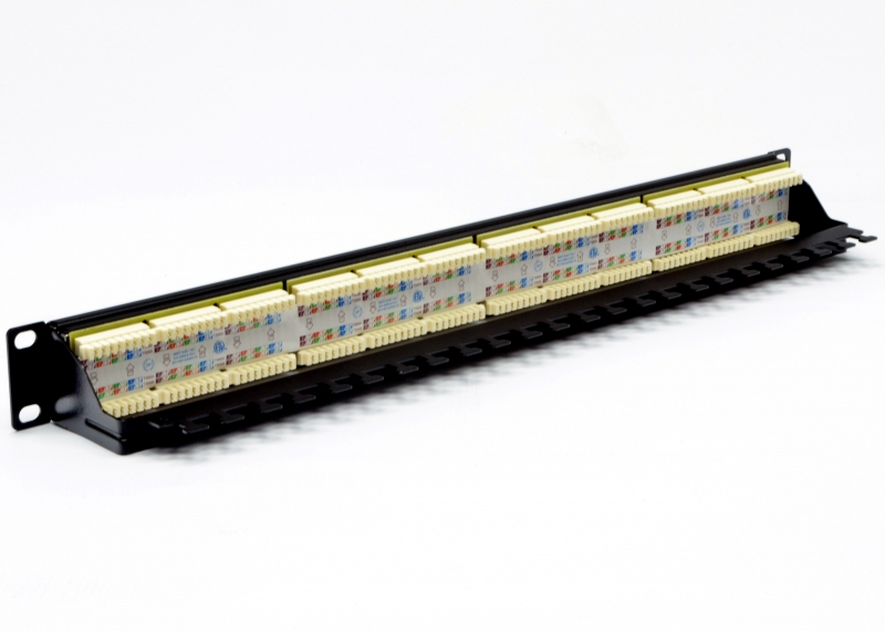 Патч панель EPNew 19 дюймів 24xRJ-45 UTP, кат. 6, dual type, із заднім організатором, (6PLH-240BKRM)