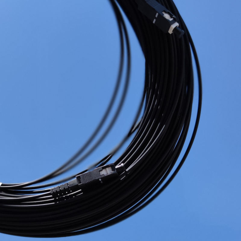 Патч-корд CMS SC/UPC-SC/UPC SM, FTTH плоский, зовнішнього виконання 50 м, Simplex (UPC-50SCSC(SM)S(ON)FTTH-OD)