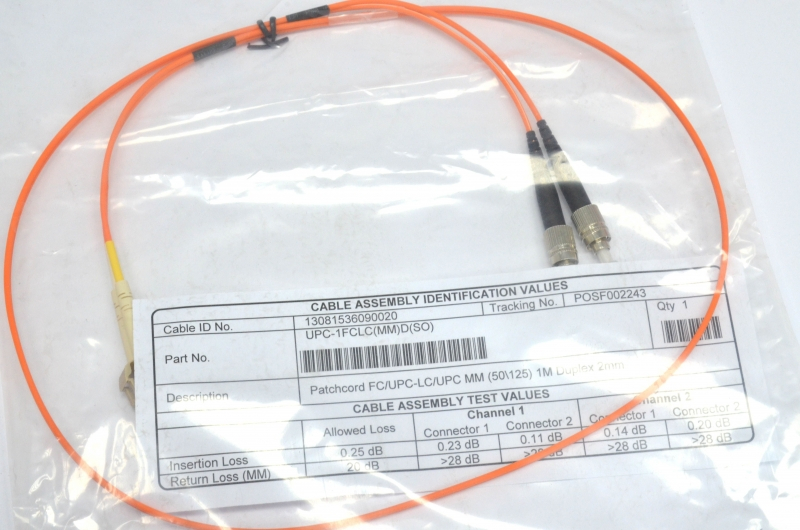 Патч-корд CMS FC/UPC-LC/UPC MM (OM2) 3м Duplex (UPC-3FCLC(MM)D(SO))