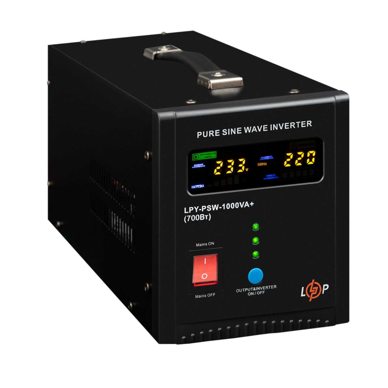 Джерело безперебійного живлення LogicPower LPY-PSW-1000VA+ (700Вт) 10A/15A 12V