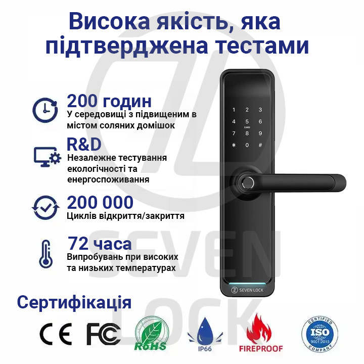 Замок Seven Lock SL-7765BFF black (врізна частина 6068) (SL7765BFFb)