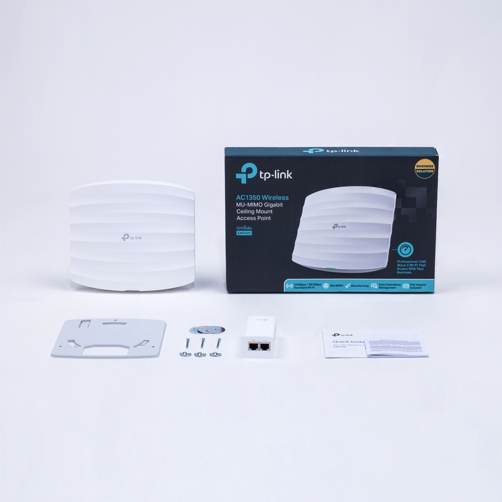 Точка доступу TP-Link AC1350 EAP225 V3 гігабітна з кріпленням на стелю (111622)